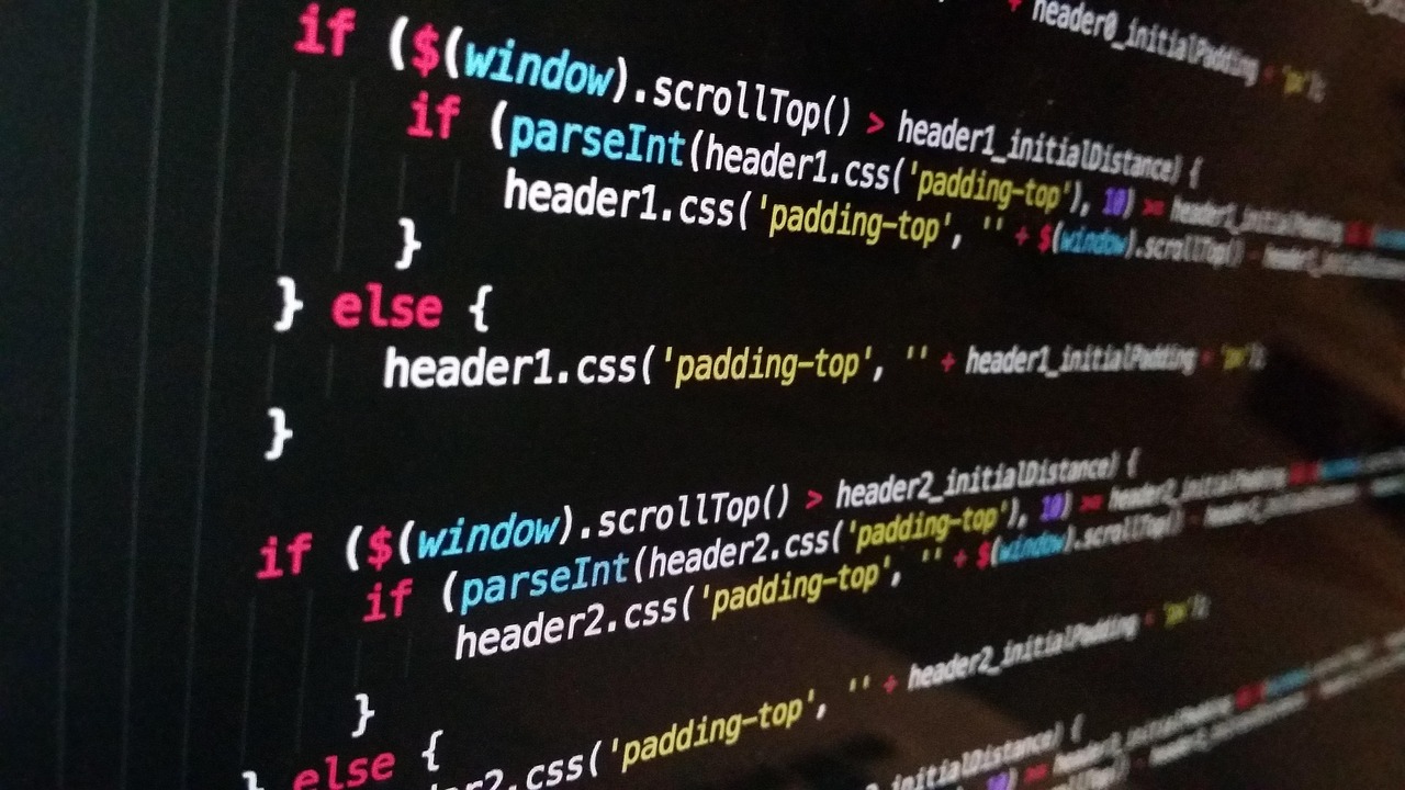 web development code screen
